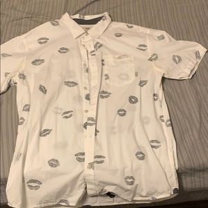 Vans kiss pattern button up shirt